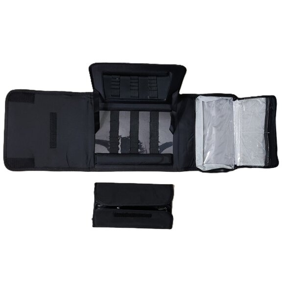 Travel Jewelry & Cosmetic Storage Case Trifold with Pop up Mirror - Picture 1 of 5